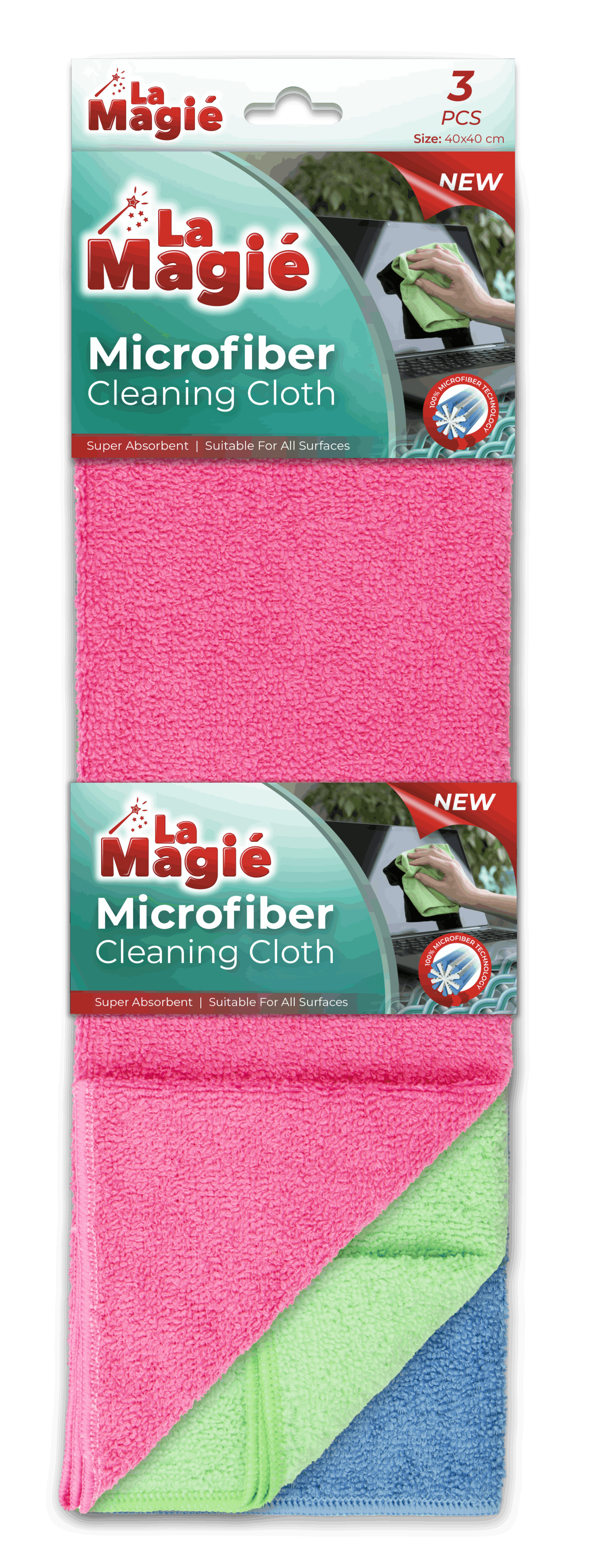 LA MAGIÉ MICROFIBER CLEANING CLOTH 3 PCS 180 GR